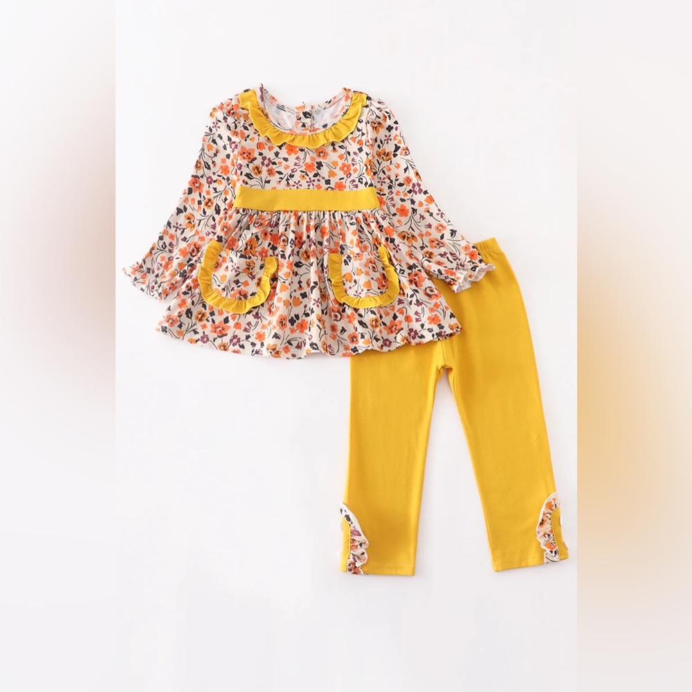 New 2 Piece Floral Set Fall Warm Size 5T